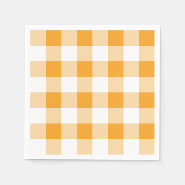 Serviette En Papier Motif En vichy jaune (Devant)
