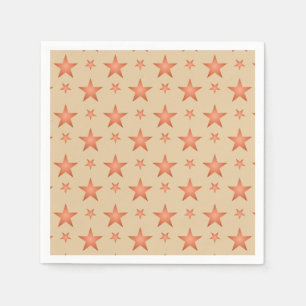 Serviette En Papier Motif étoilé en terre cuite orange