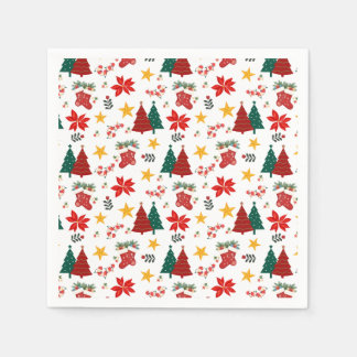 Serviette En Papier Motif festif de vacances de Noël