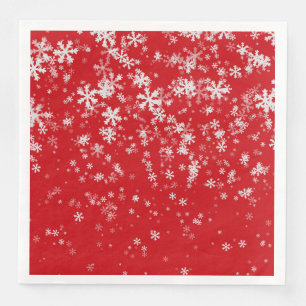 Serviette En Papier Motif Festive moderne Red Christmas Snowflakes