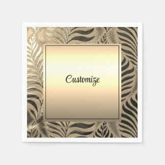 Serviette En Papier Motif Feuille d'or personnalisé
