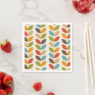 Serviette En Papier Motif feuille graphique coloré