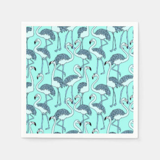 Serviette En Papier Motif Flamant Rose Sarcelle – Minimaliste Tropical