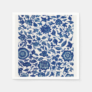 Serviette En Papier Motif Fleur Bleue