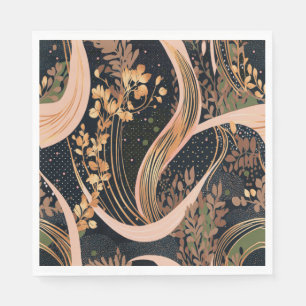 Serviette En Papier motif floral Abstrait, pois, vignes