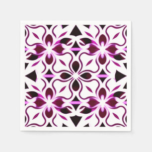 Serviette En Papier Motif floral abstrait vibrant