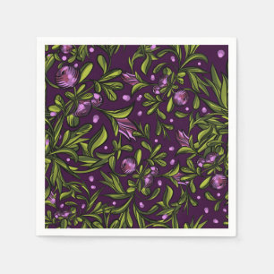 Serviette En Papier Motif floral artistique : fleurs violettes