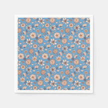 Motif floral bleu transparent