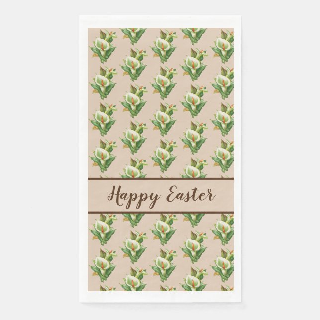 Serviette En Papier Motif floral de Pâques (Devant)