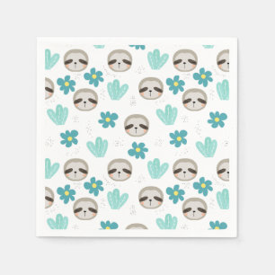 Serviette En Papier Motif floral de paresse douce