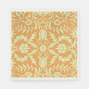 Serviette En Papier Motif floral, design or et jaune pastel,