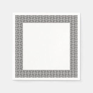 Serviette En Papier Motif floral élégant noir et blanc sans couture