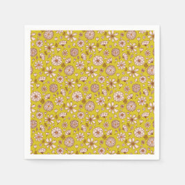 Serviette En Papier Motif floral jaune sans joint