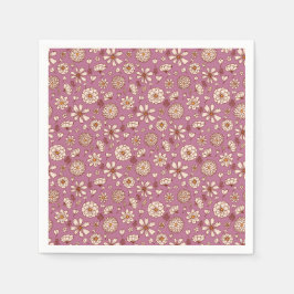 Serviette En Papier Motif floral marron sans couture
