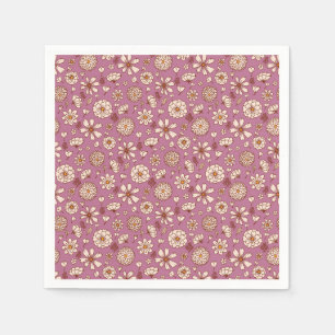Serviette En Papier Motif floral marron sans couture