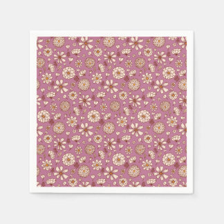 Serviette En Papier Motif floral marron sans couture