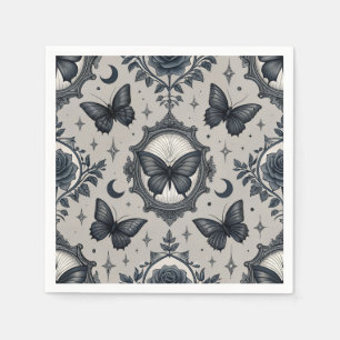 Serviette En Papier Motif floral papillon gothique (2)