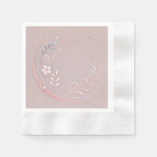 Serviette En Papier Motif Floral Pastel Mauveine Design
