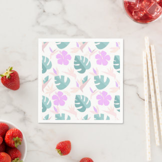 Serviette En Papier Motif floral tropical pastel