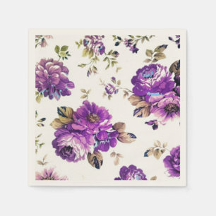 Serviette En Papier Motif floral violet