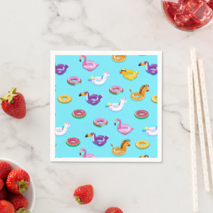 Serviette En Papier Motif flottant de la piscine d'été