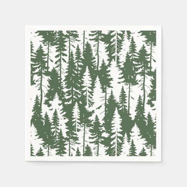 Serviette En Papier Motif forestier (Devant)