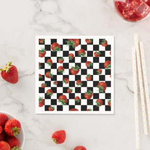 Serviette En Papier Motif Fraise