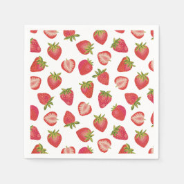 Serviette En Papier Motif fraise rouge d'été