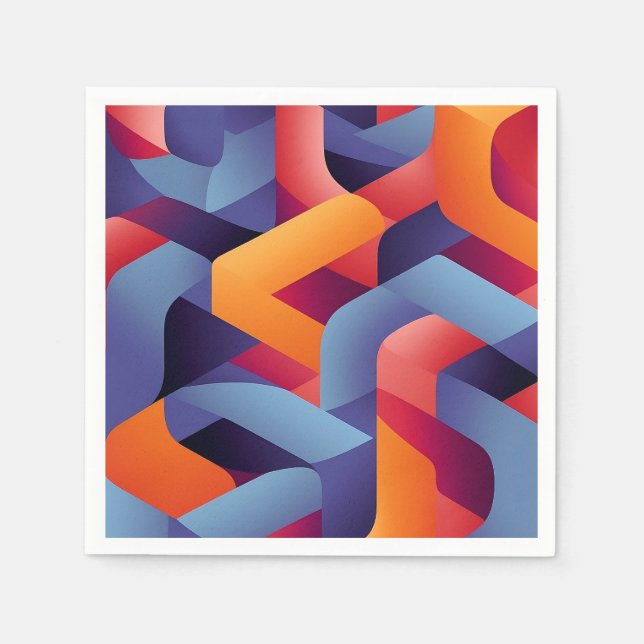 Serviette En Papier motif géométrique 3D dynamique 2 (Devant)