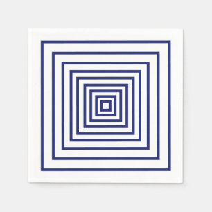 Serviette En Papier Motif géométrique carré bleu marine moderne
