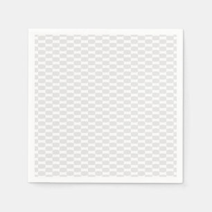 Serviette En Papier Motif Géométrique Carrelé Gris Clair Blanc Élégant