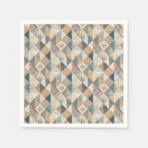 Serviette En Papier Motif géométrique cubiste moderne abstrait de tria