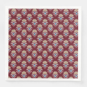 Serviette En Papier motif géométrique ethnique fleuri paisley sans cou