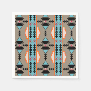 Serviette En Papier Motif géométrique mexicain aztèque
