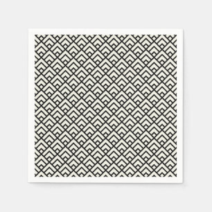 Serviette En Papier Motif géométrique noir et blanc