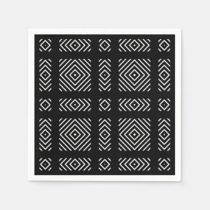 Serviette En Papier Motif géométrique noir et blanc Ama