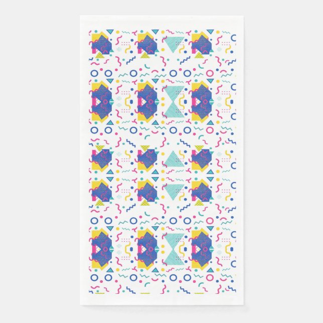 Serviette En Papier Motif géométrique Retro Memphis (Devant)