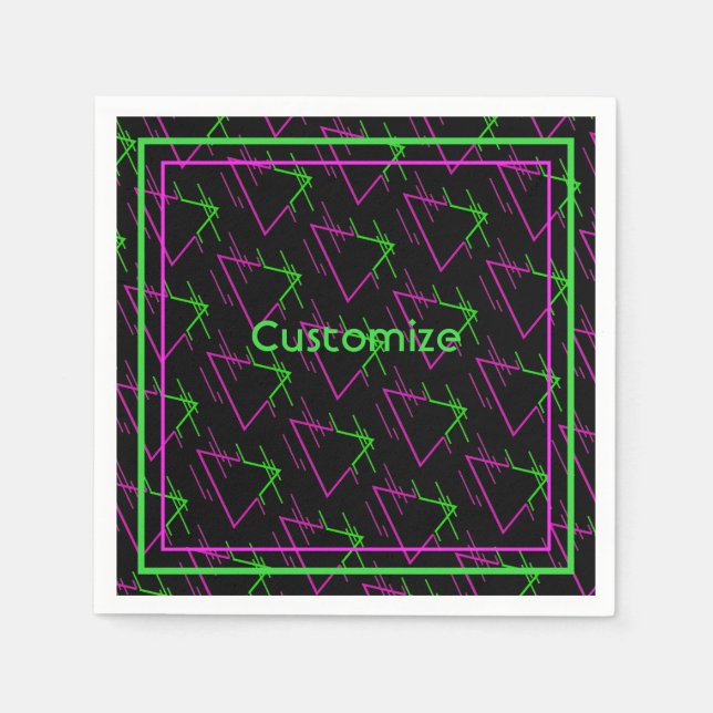 Serviette En Papier Motif géométrique Retro Neon (Devant)