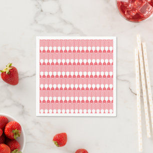 Serviette En Papier Motif géométrique rouge et rose avec interlo
