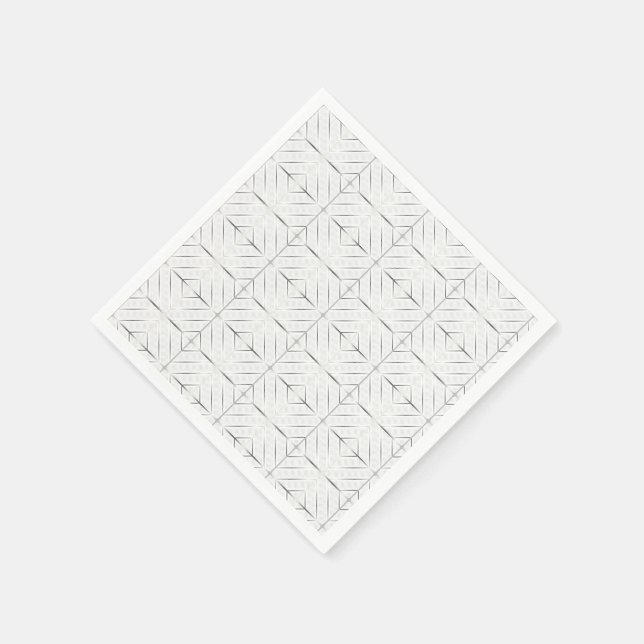 Serviette En Papier Motif géométrique Silver tendance Art blanc élégan (Coin)
