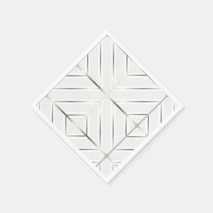 Serviette En Papier Motif géométrique Silver tendance Art blanc élégan