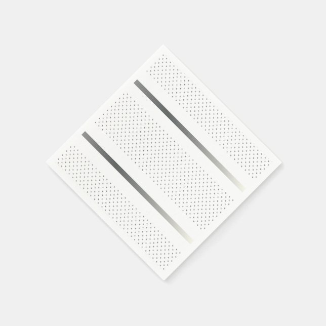Serviette En Papier Motif géométrique Silver tendance Art blanc élégan (Coin)