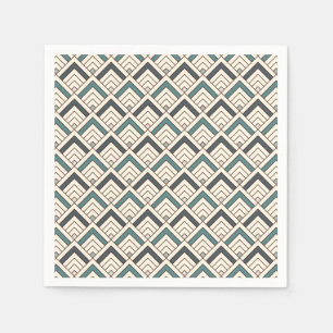 Serviette En Papier Motif géométrique turquoise