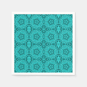 Serviette En Papier Motif géométrique turquoise Aqua