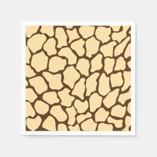 Serviette En Papier Motif Girafe Marron – Impression Animale Minimalis