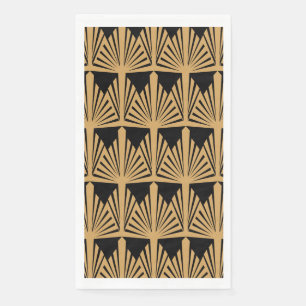 Serviette En Papier Motif Gold et Black Art Déco