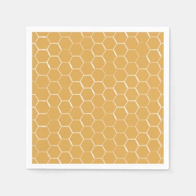 Serviette En Papier Motif Golden Honeypeb (Devant)