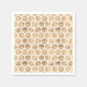 Serviette En Papier motif graphique en nid d'or rose