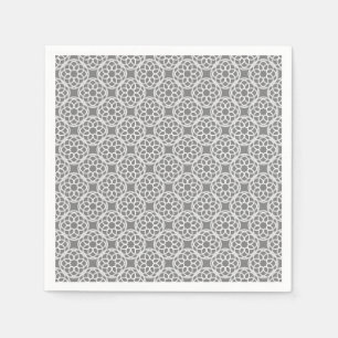 Serviette En Papier Motif gris blanc géométrique
