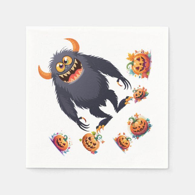 Serviette En Papier Motif Halloween activé (Devant)